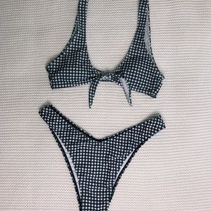 Gingham bathing suit set